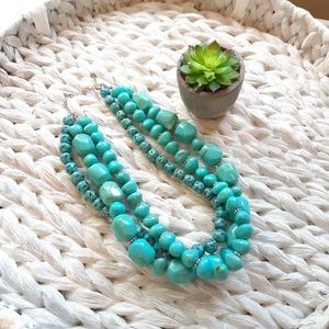 Vintage chunky faux turquoise necklace
